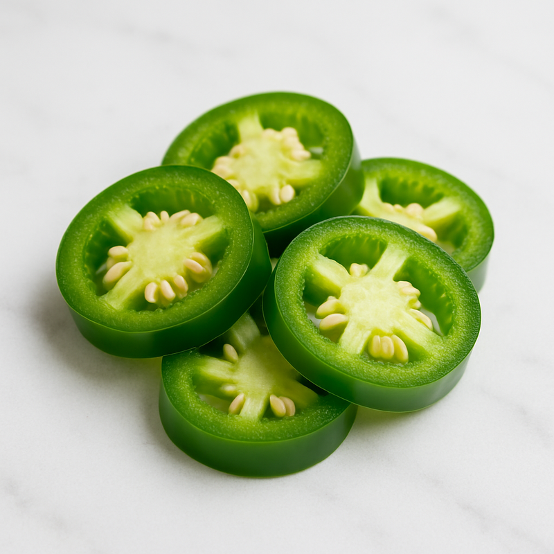 Jalapeños frescos en rodajas