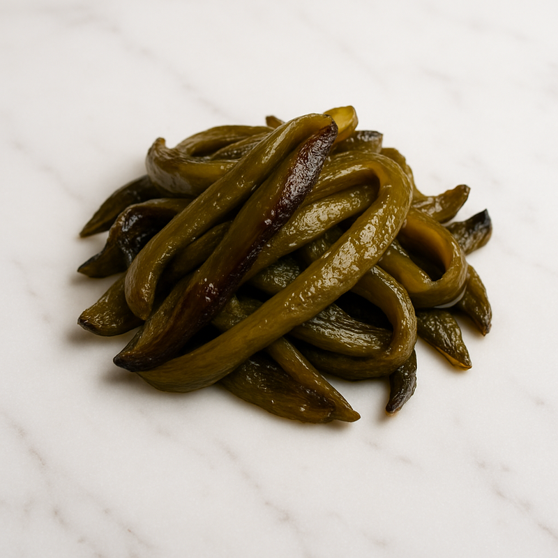 Chiles poblanos asados y en rajas