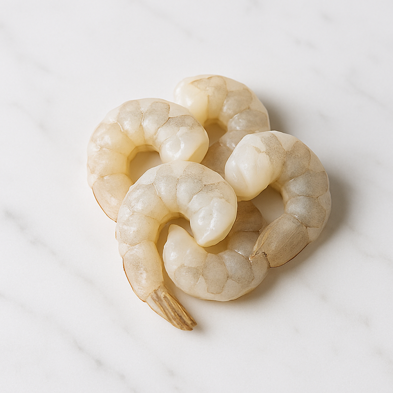 Camarones medianos pelados y desvenados