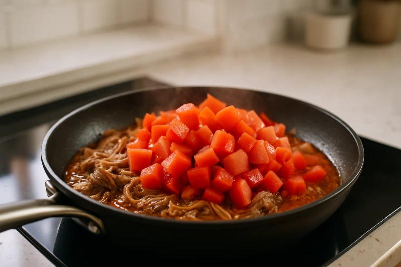 Paso 4 de Tinga de Res