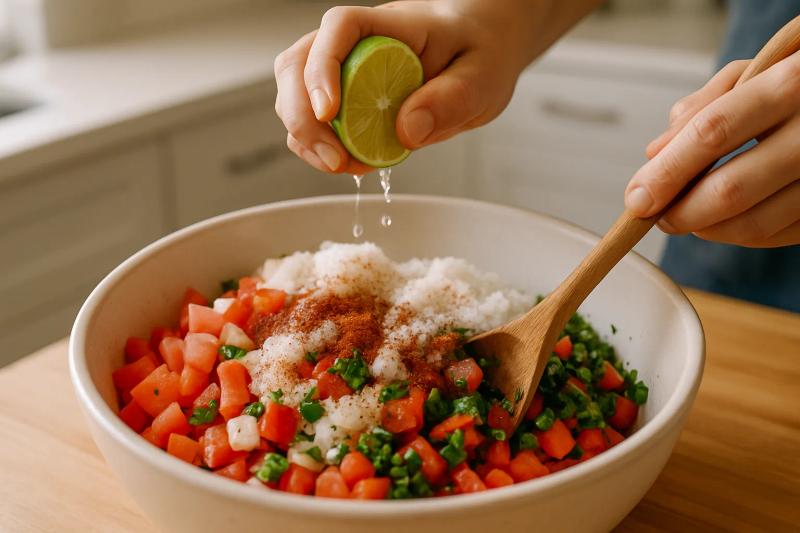 Paso 4 de Pico de Gallo Estilo Sinaloa