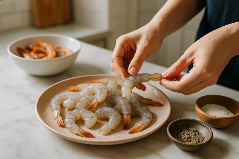 Paso 1 de Camarones al Coco