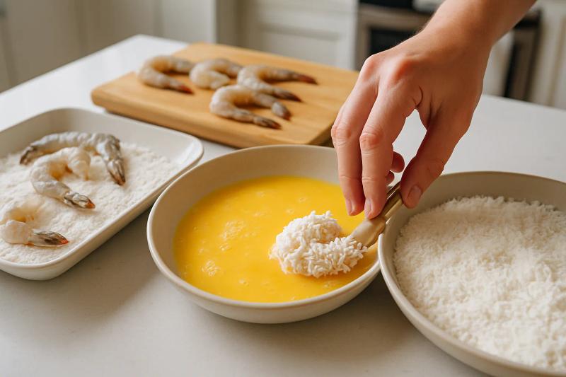 Paso 3 de Camarones al Coco