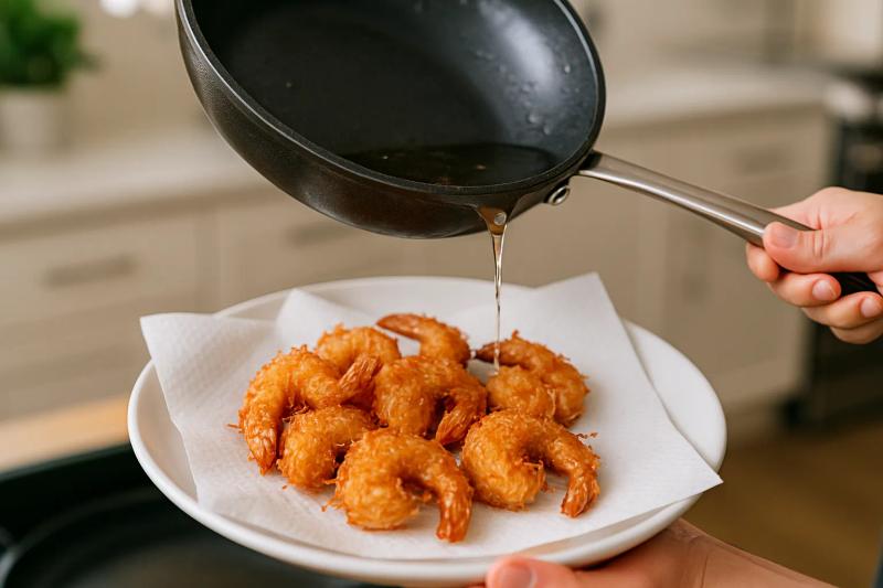 Paso 5 de Camarones al Coco