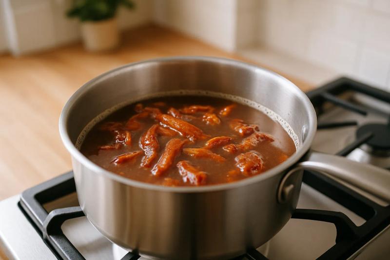 Paso 1 de Agua de Tamarindo con Chile