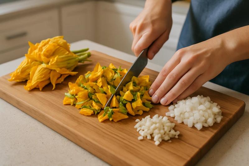 Paso 1 de Sopa de Flor de Calabaza