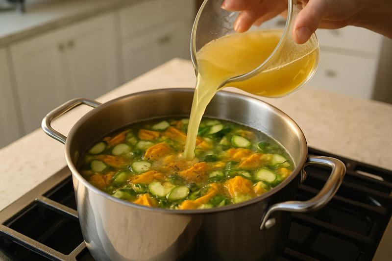 Paso 4 de Sopa de Flor de Calabaza