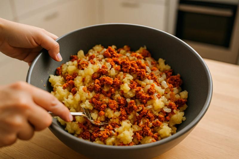 Paso 3 de Tacos de Canasta de Papa