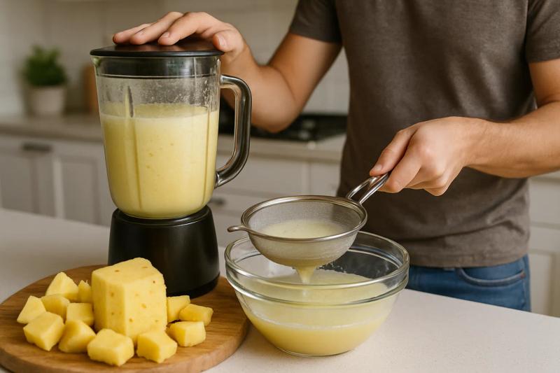 Paso 1 de Agua de Piña con Hierbabuena