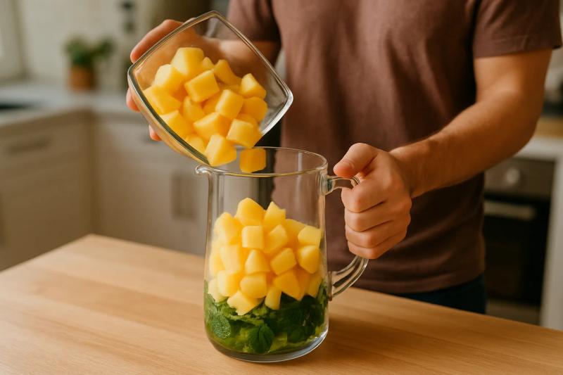 Paso 4 de Agua de Piña con Hierbabuena