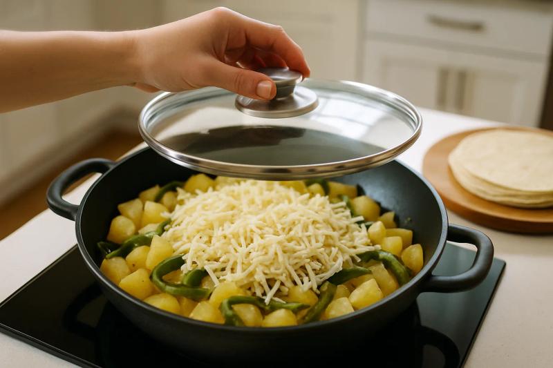 Paso 6 de Papas con Rajas