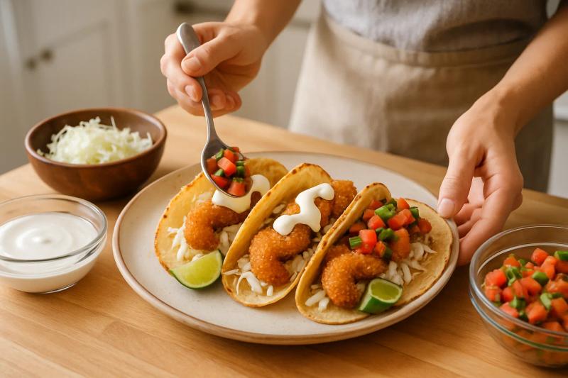 Paso 6 de Tacos de Camarón