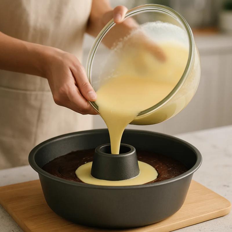 Paso 5 de Pastel de Chocoflan Poblano