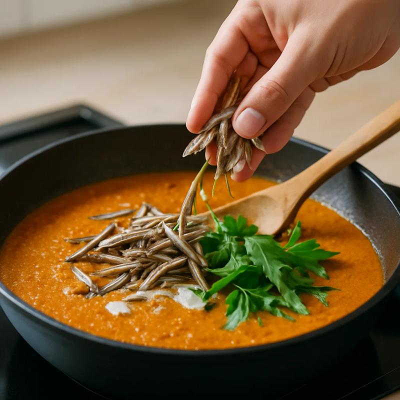 Paso 7 de Pipián de Cuaresma con Charales