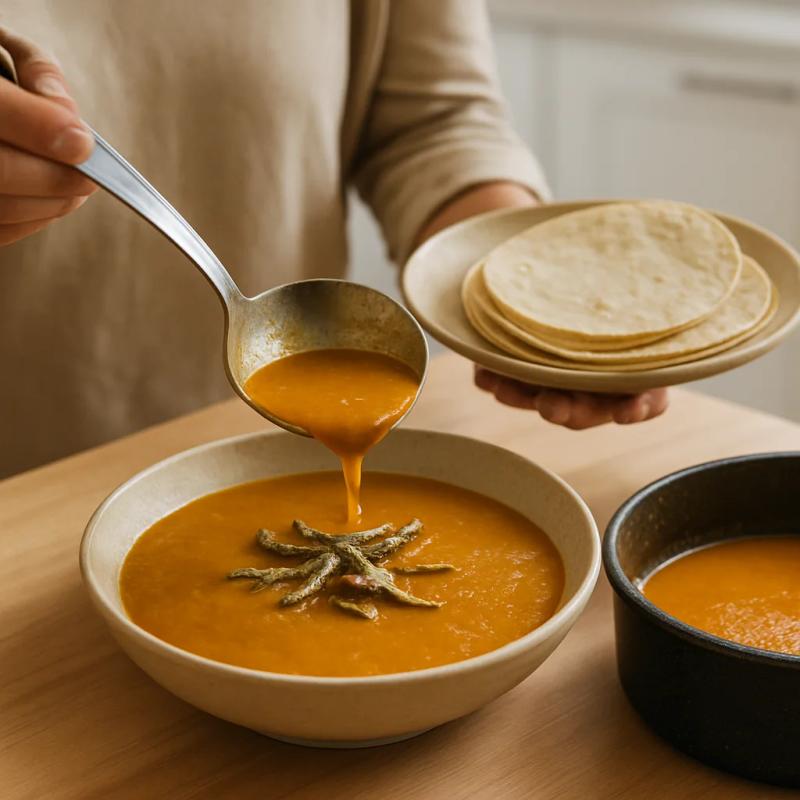 Paso 8 de Pipián de Cuaresma con Charales