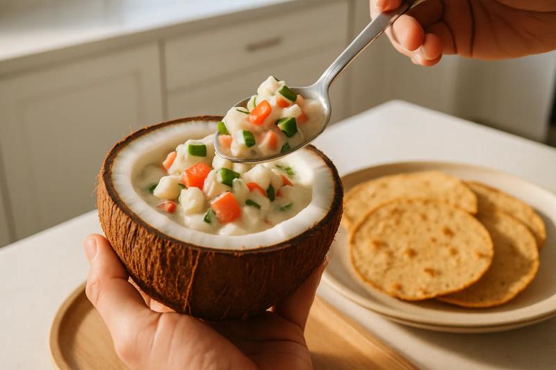 Paso 6 de Ceviche de Coco