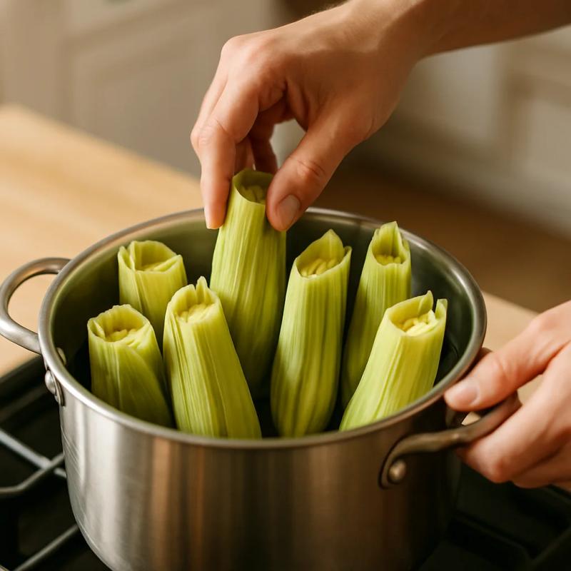 Paso 5 de Huchepos con Crema y Salsa