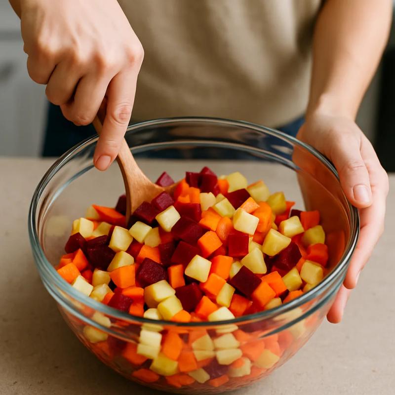 Paso 4 de Ensalada de Manzana Navideña
