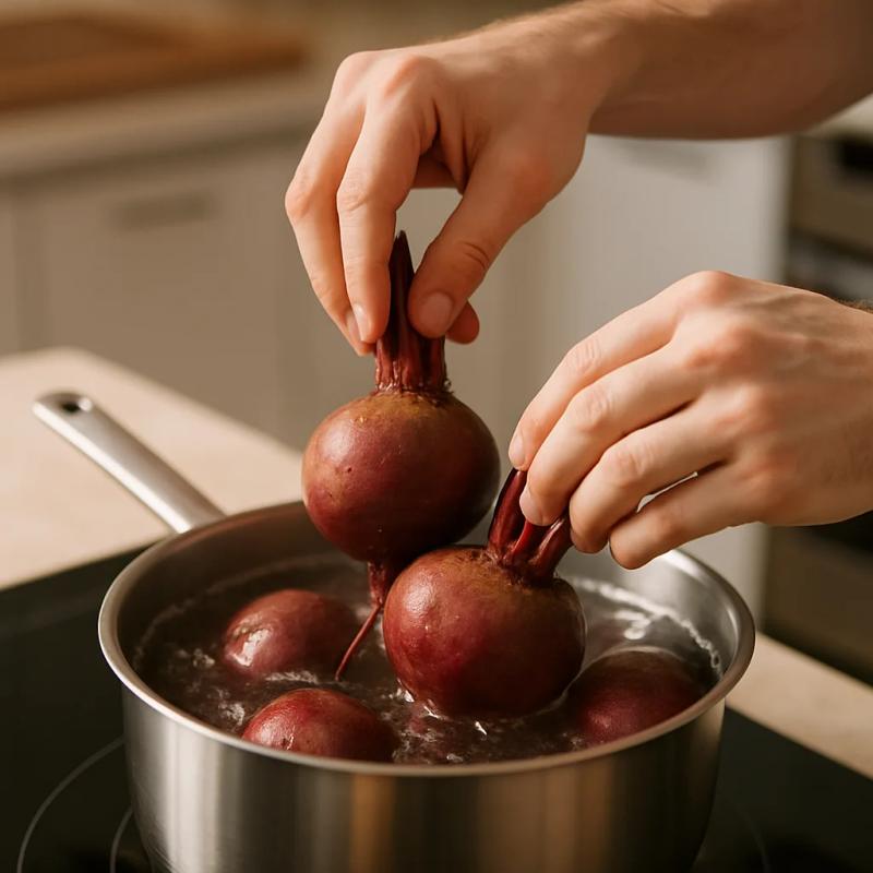 Paso 1 de Ensalada de Manzana Navideña