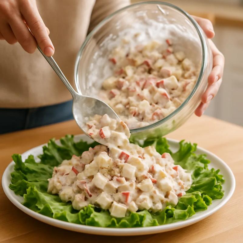 Paso 5 de Ensalada de Manzana Navideña