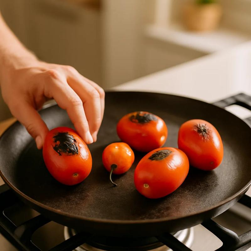 Paso 1 de Huevos Motuleños con Jamón