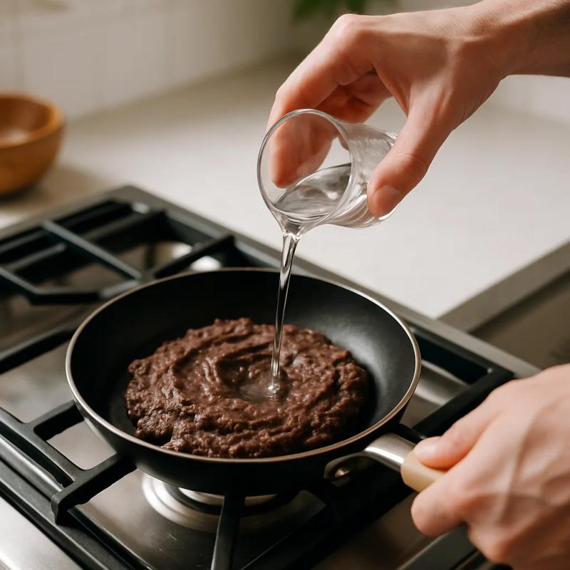 Paso 2 de Huevos Motuleños con Jamón