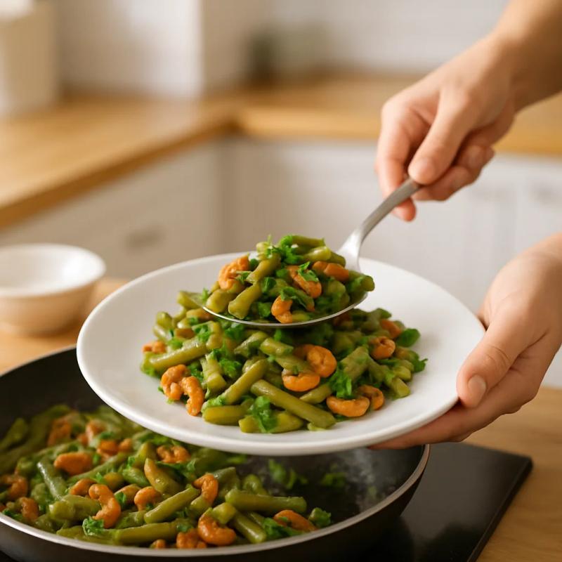 Paso 7 de Nopalitos con Camarón Seco