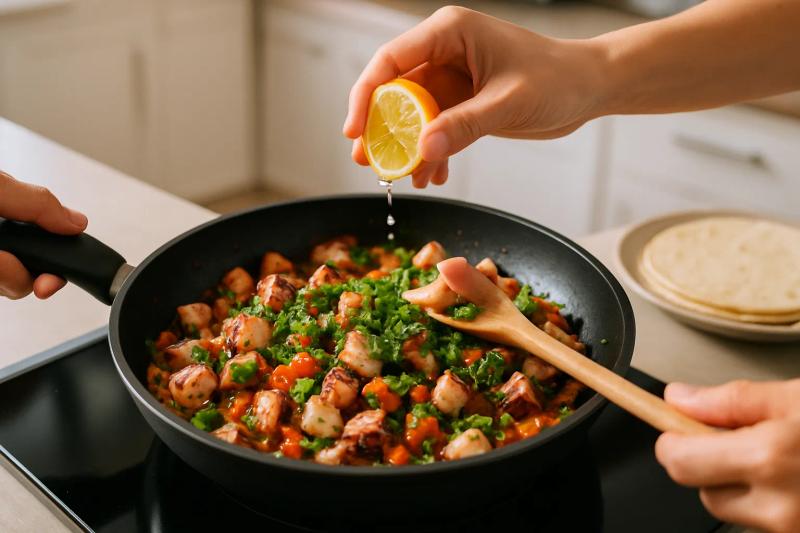 Paso 5 de Pulpo a la Mexicana