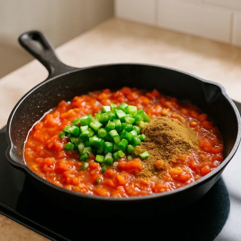 Paso 2 de Shakshuka Mexicana