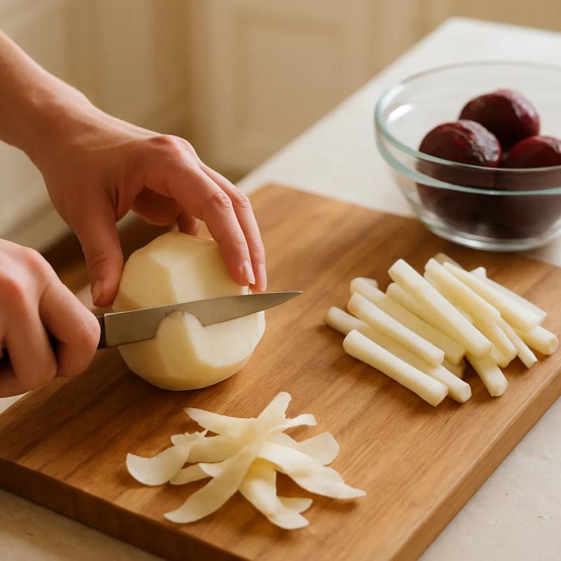 Paso 2 de Ensalada de Nochebuena con Betabel