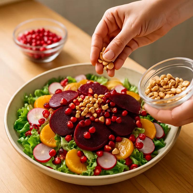 Paso 5 de Ensalada de Nochebuena con Betabel