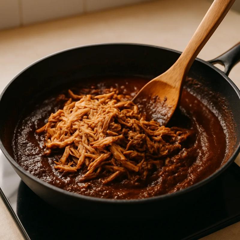 Paso 4 de Lasaña de Mole Poblano