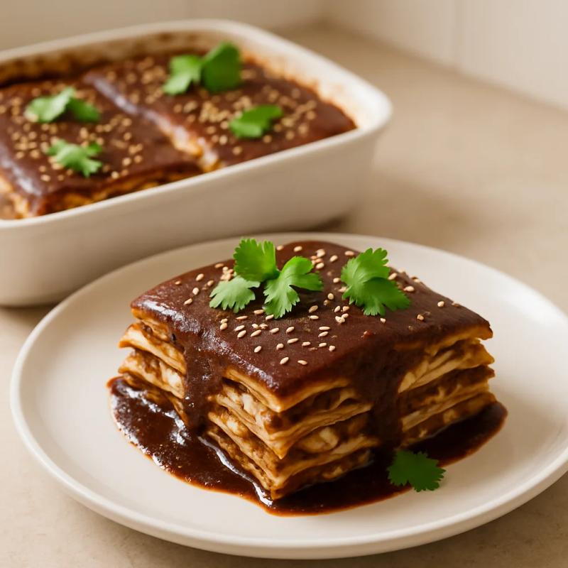 Paso 8 de Lasaña de Mole Poblano