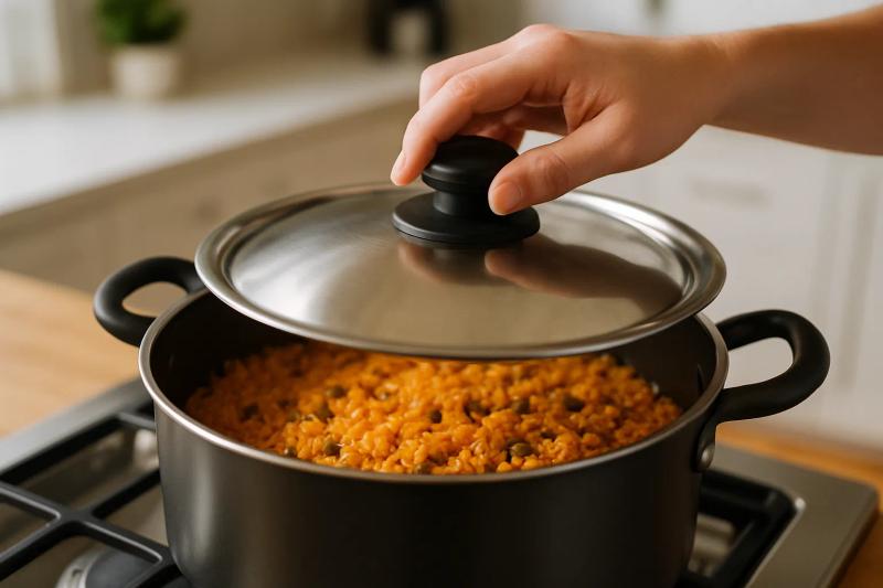 Paso 7 de Arroz con Gandules