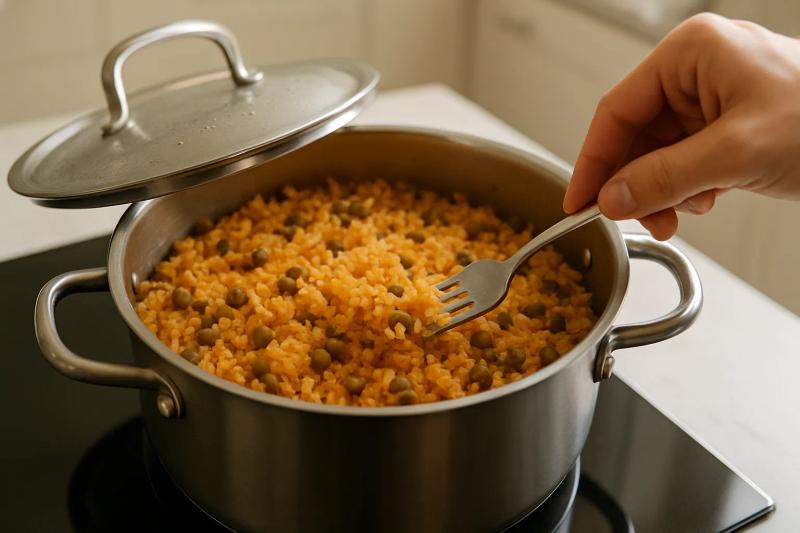 Paso 8 de Arroz con Gandules