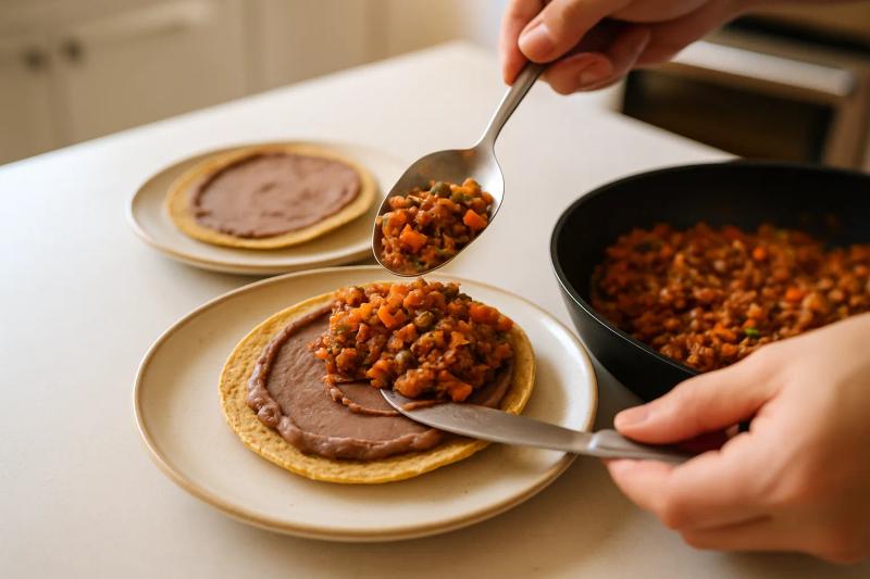 Paso 4 de Tostadas de Picadillo