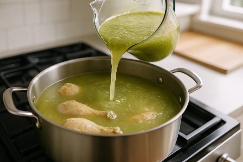 Paso 5 de Pollo en Mole Verde