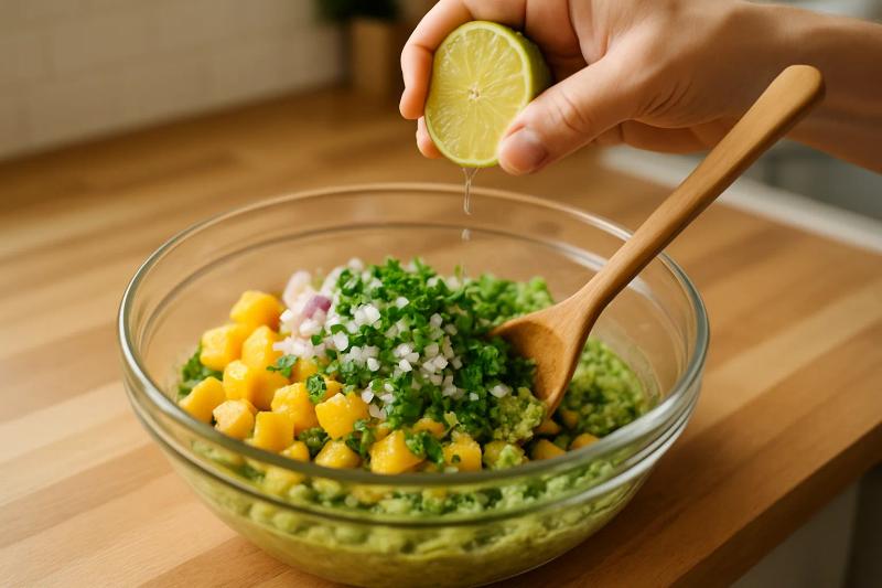 Paso 4 de Guacamole con Mango
