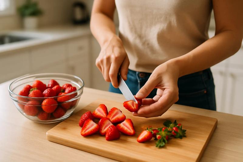 Paso 1 de Atole de Fresa