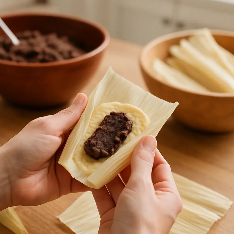 Paso 5 de Tamales de Frijol Veganos