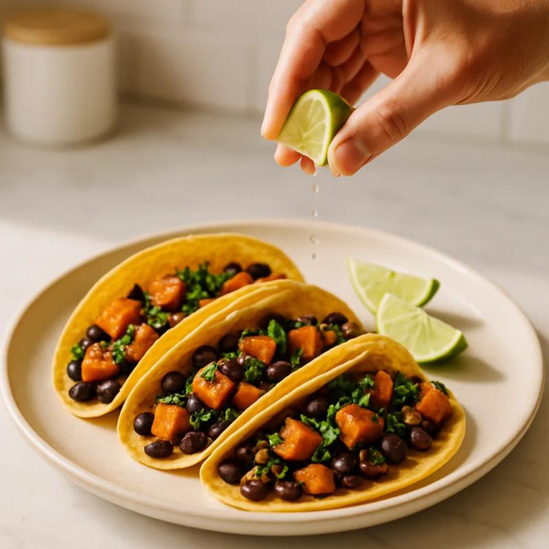 Paso 6 de Tacos de Camote y Frijol Negro