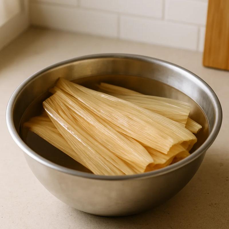 Paso 1 de Tamales de Champiñones y Rajas