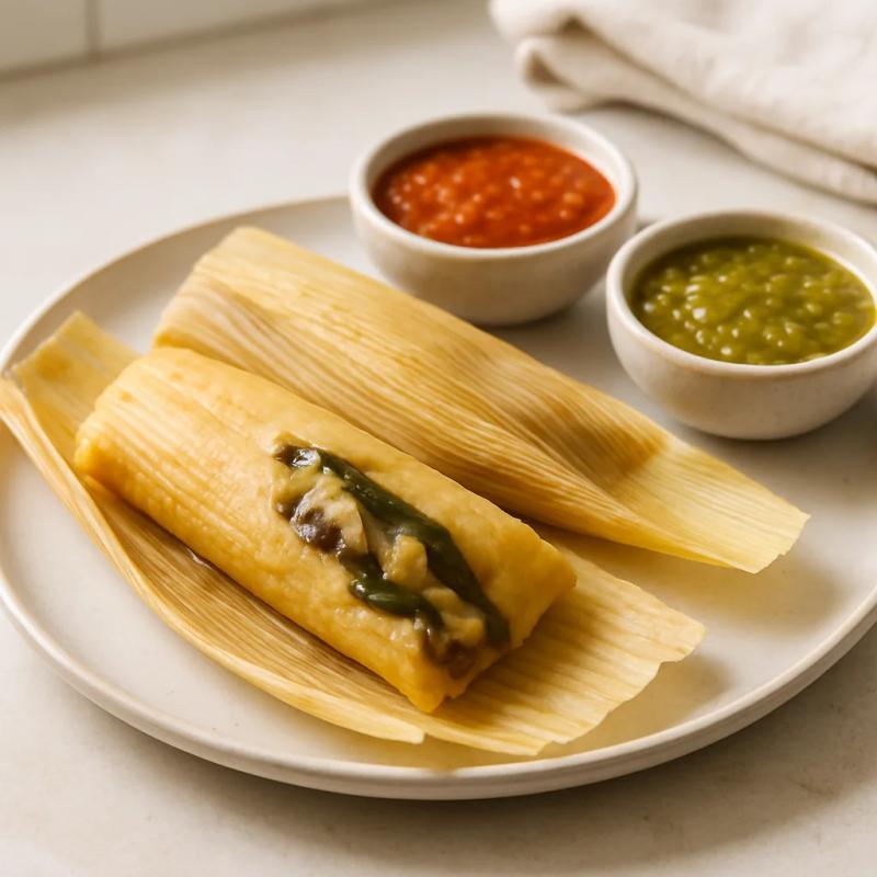 Paso 8 de Tamales de Champiñones y Rajas