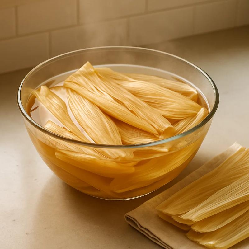 Paso 1 de Tamales de Requesón con Rajas