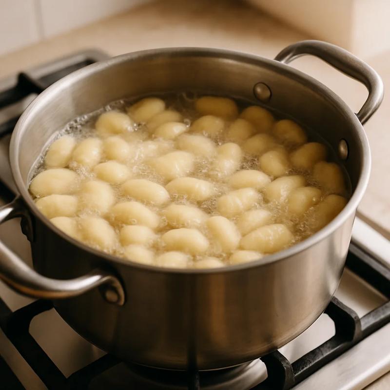 Paso 5 de Gnocchi en Salsa de Chile Pasilla