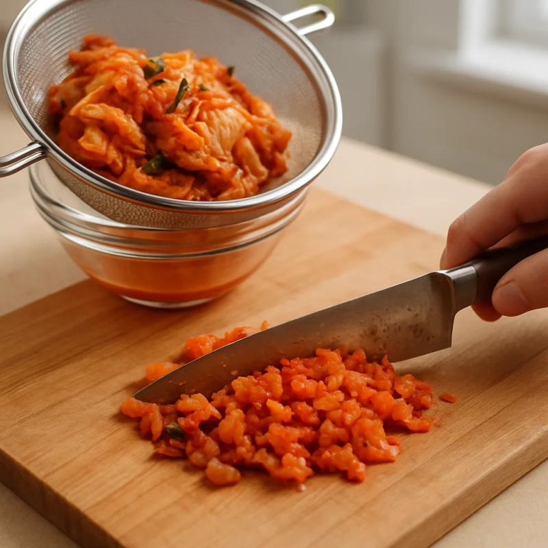 Paso 1 de Quesadilla Coreana con Kimchi