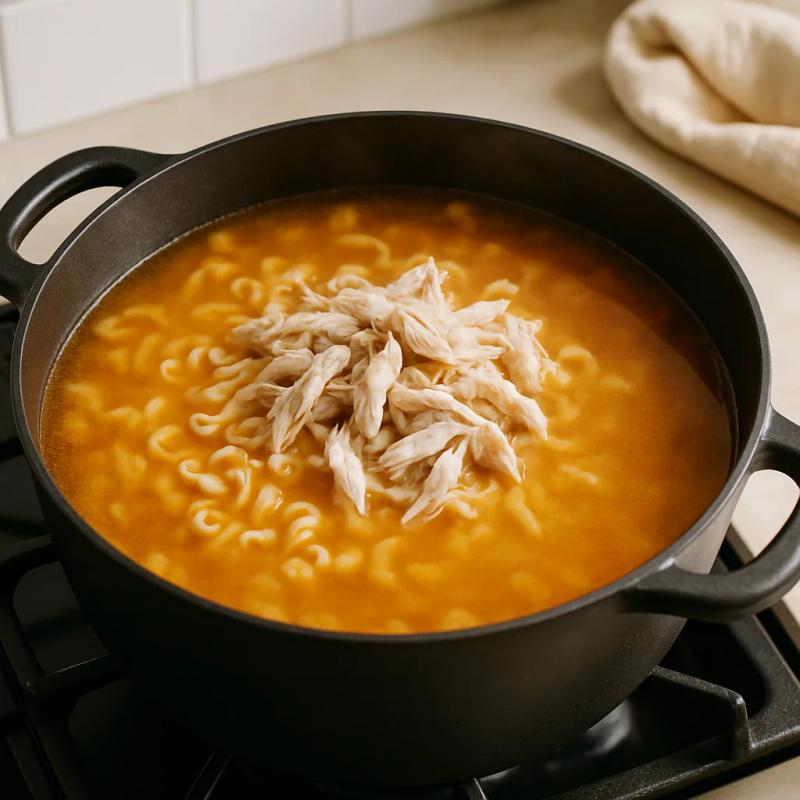 Paso 5 de Sopa de Coditos con Pollo