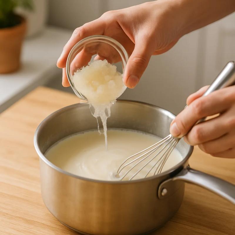 Paso 3 de Gelatina de Leche con Cajeta