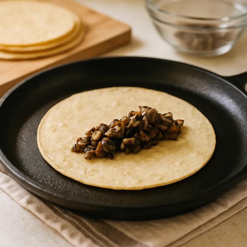 Paso 4 de Flautas Veganas de Champiñón