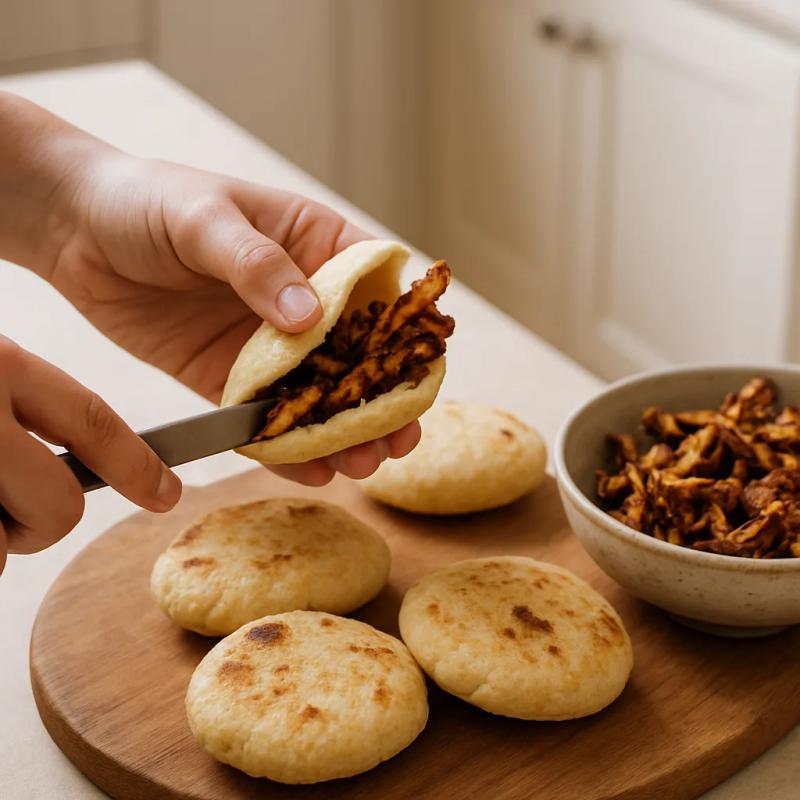 Paso 6 de Gorditas Veganas de Chicharrón de Setas